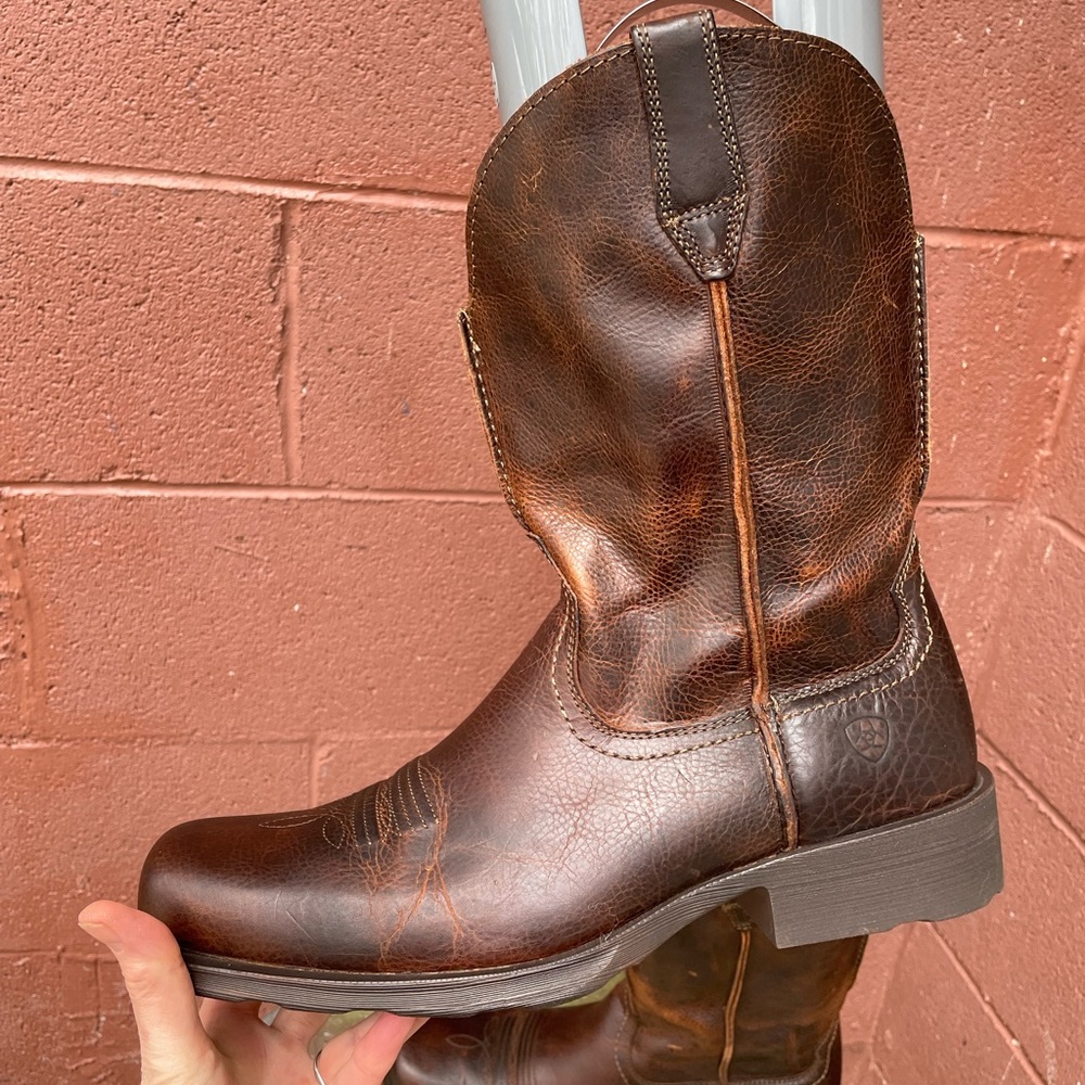 Ariat Square Toe Rambler Leather Western Boots Size 11.5 D